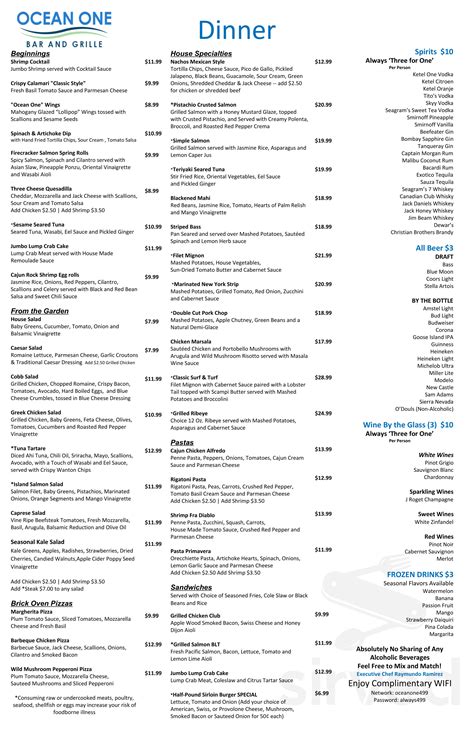 ocean one las vegas menu.